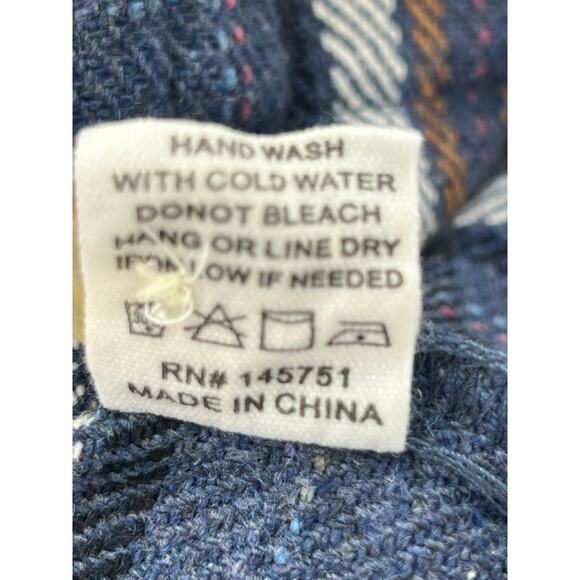 FLANNEL BLANKET JACKET Blue Plaid (Womens: Small) - Picture 10 of 11